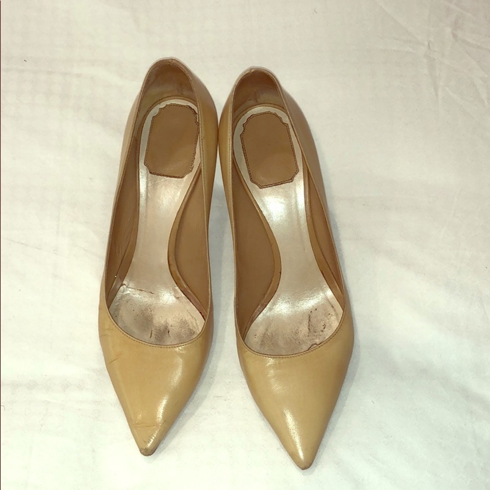 Dior camel leather pumps